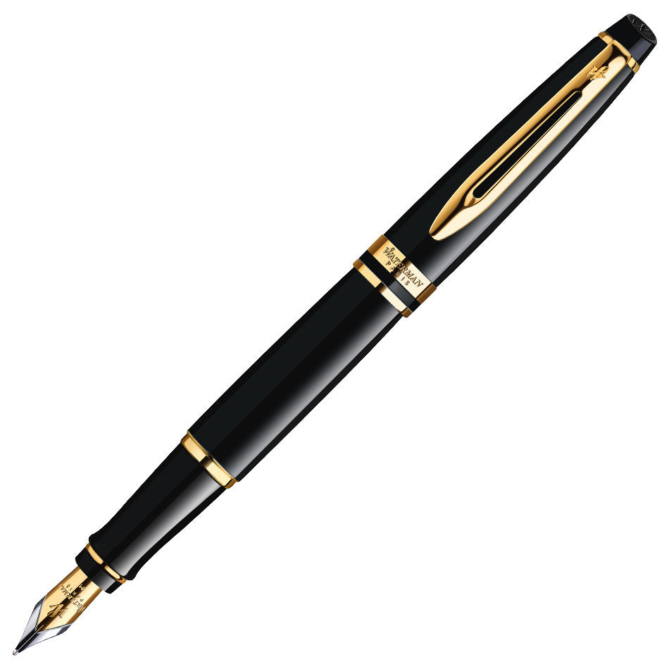 Waterman Expert Fountain Pen Black with Gold Trim by Waterman at Cult Pens