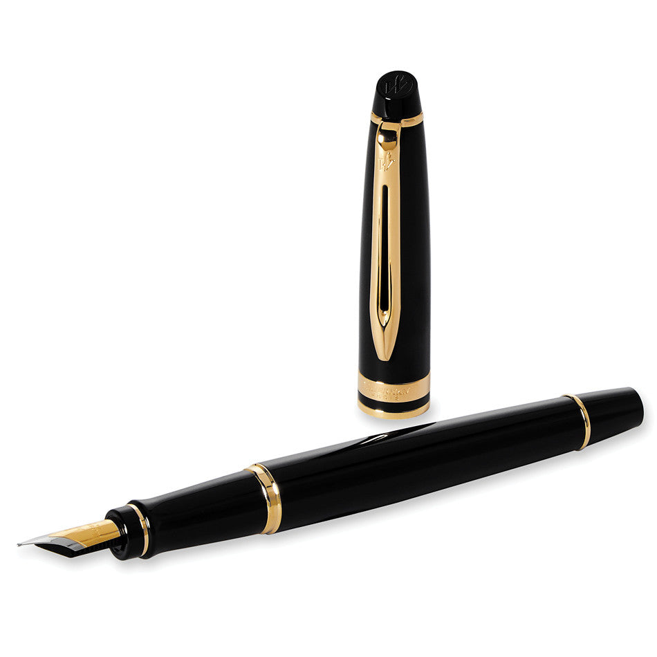 Waterman Expert Fountain Pen Black with Gold Trim by Waterman at Cult Pens