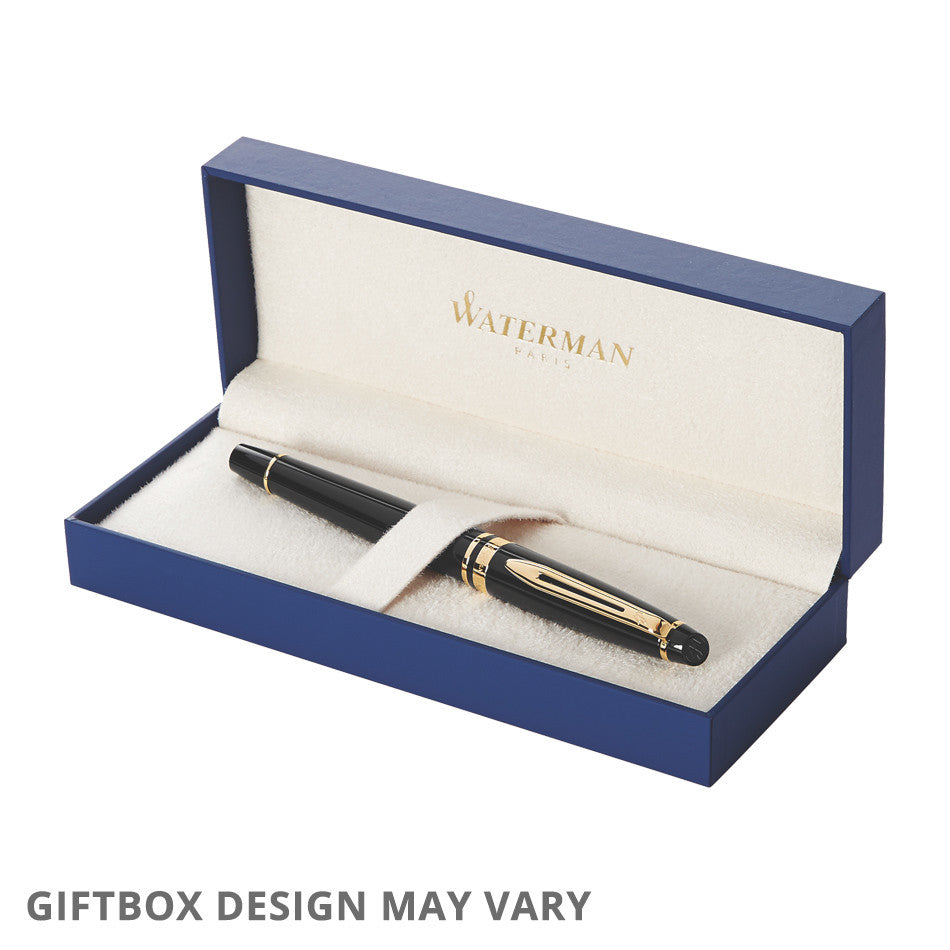 Waterman Expert Fountain Pen Black with Gold Trim by Waterman at Cult Pens