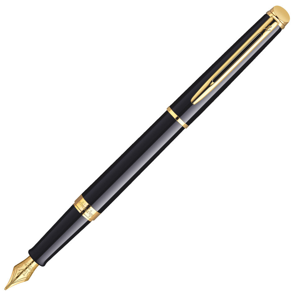Waterman Hemisphere Fountain Pen Black with Gold Trim by Waterman at Cult Pens