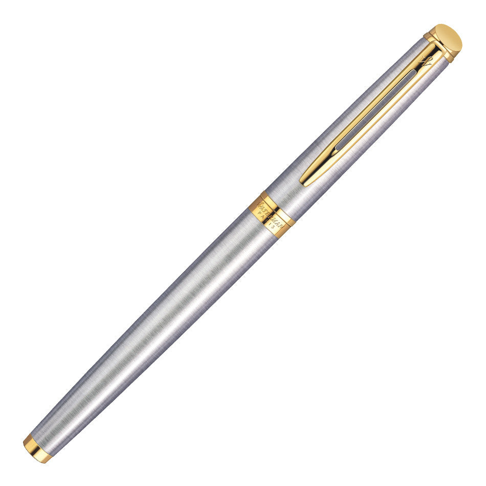 Waterman Hemisphere Fountain Pen Stainless Steel with Gold Trim by Waterman at Cult Pens