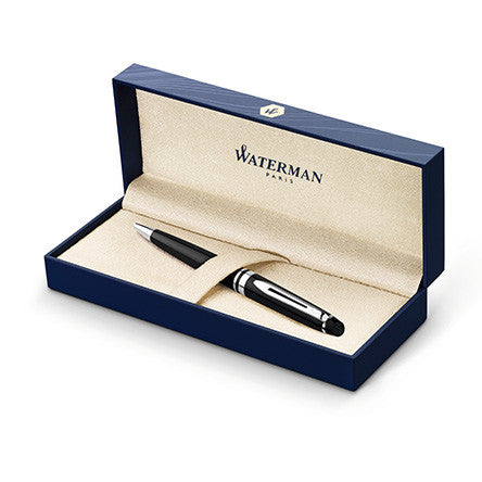 Waterman Expert Ballpoint Pen Black with Chrome Trim by Waterman at Cult Pens