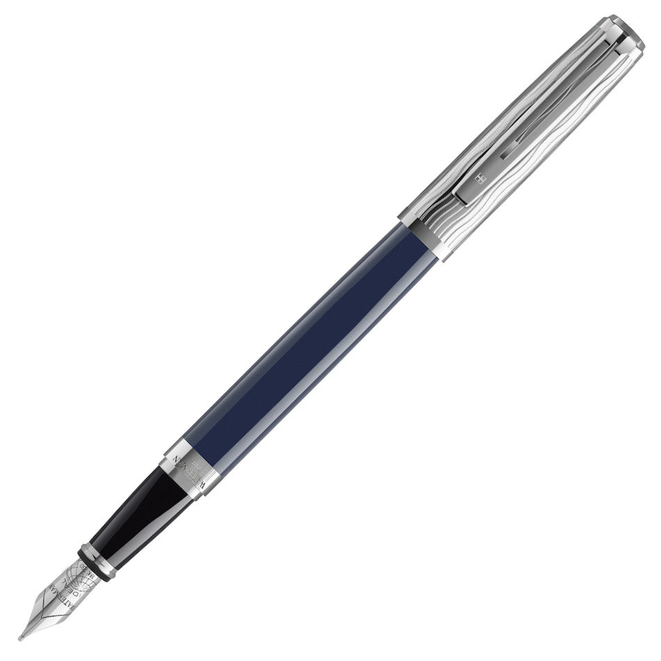 Waterman Exception Deluxe Fountain Pen Special Edition Blue with Chrome Trim by Waterman at Cult Pens