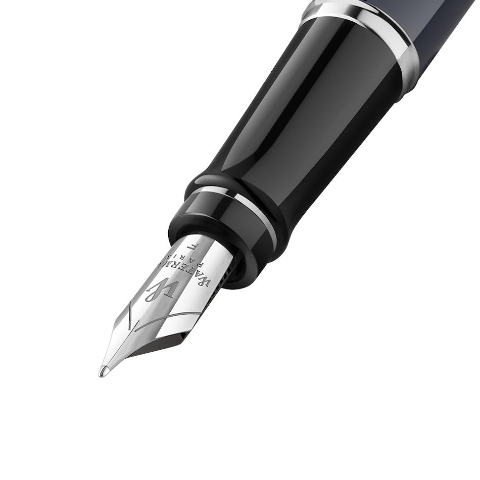 Waterman Expert Deluxe Fountain Pen Special Edition Blue with Chrome Trim by Waterman at Cult Pens