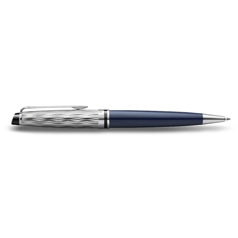 Waterman Expert Deluxe Ballpoint Pen Special Edition Blue with Chrome Trim by Waterman at Cult Pens