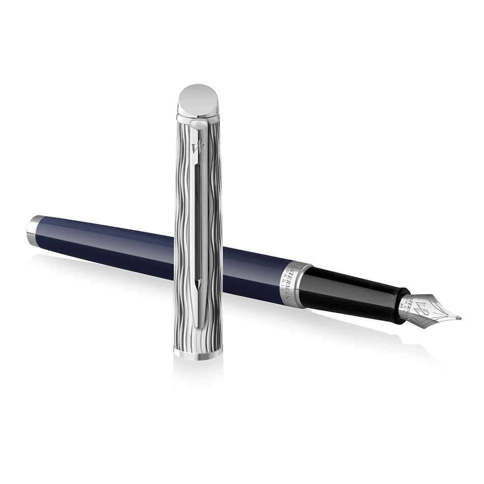 Waterman Hemisphere Deluxe Fountain Pen Special Edition Blue with Chrome Trim by Waterman at Cult Pens