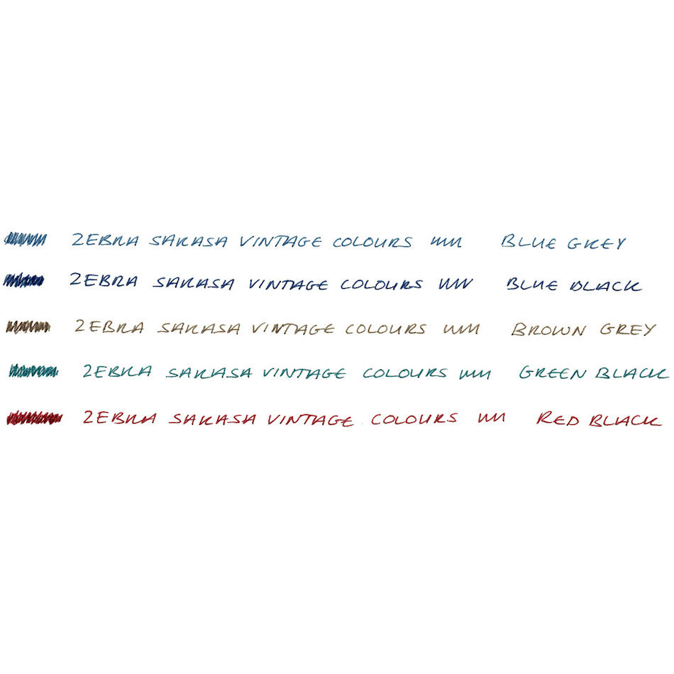 Zebra Sarasa Clip Gel Rollerball Pen 0.5 Vintage Colours by Zebra at Cult Pens