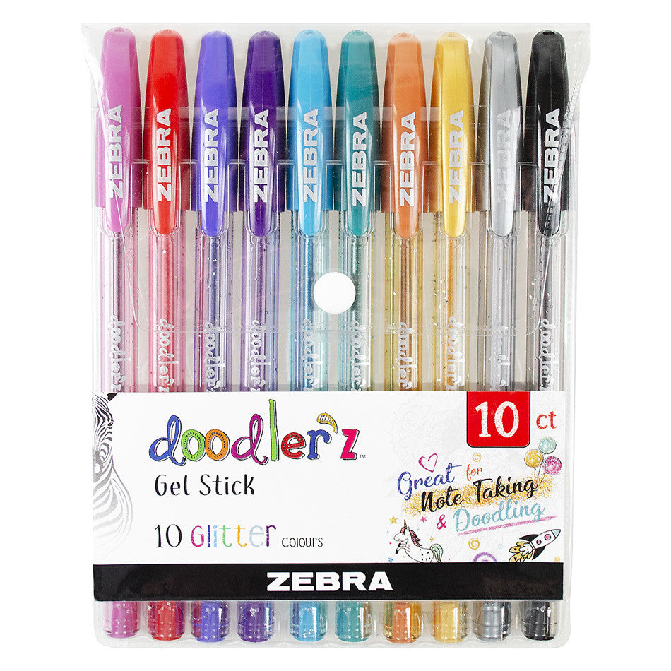 Zebra Doodlerz Gel Pen Set of 10 Assorted by Zebra at Cult Pens
