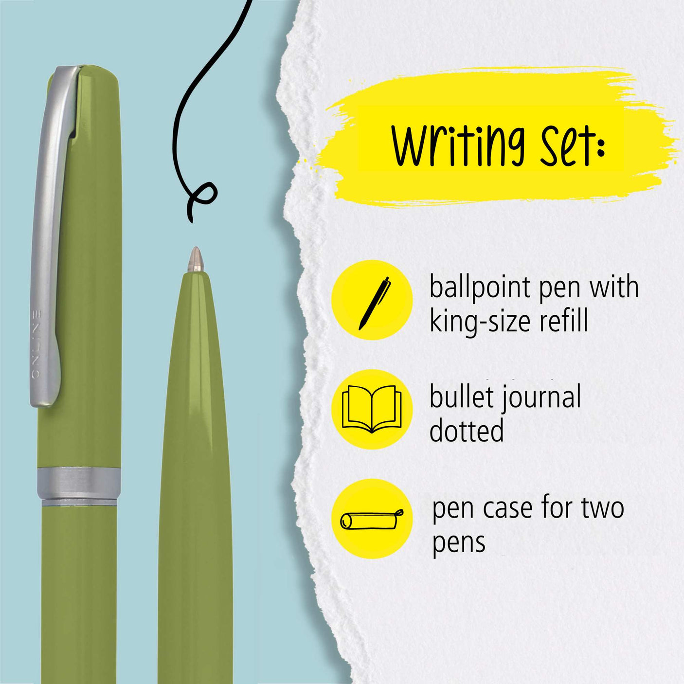 ONLINE Eleganza Notebook Ballpoint and Case Writing Set Green