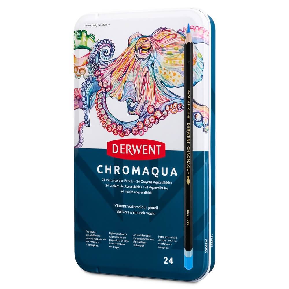 Derwent Chromaqua Watercolour Pencil Tin of 24