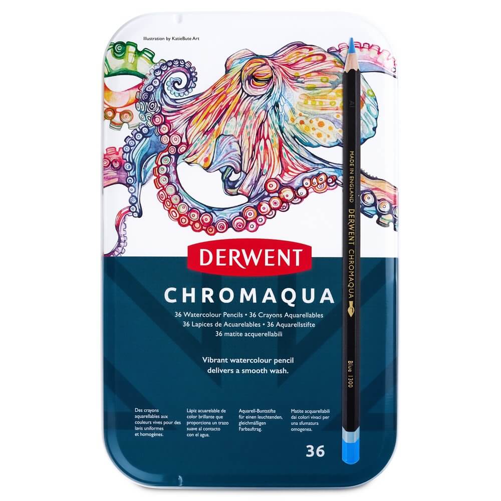 Derwent Chromaqua Watercolour Pencil Tin of 36