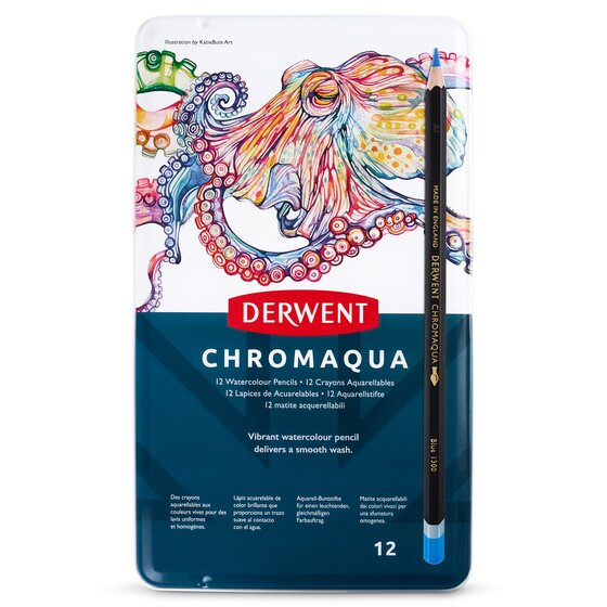 Derwent Chromaqua Watercolour Pencil Tin of 12