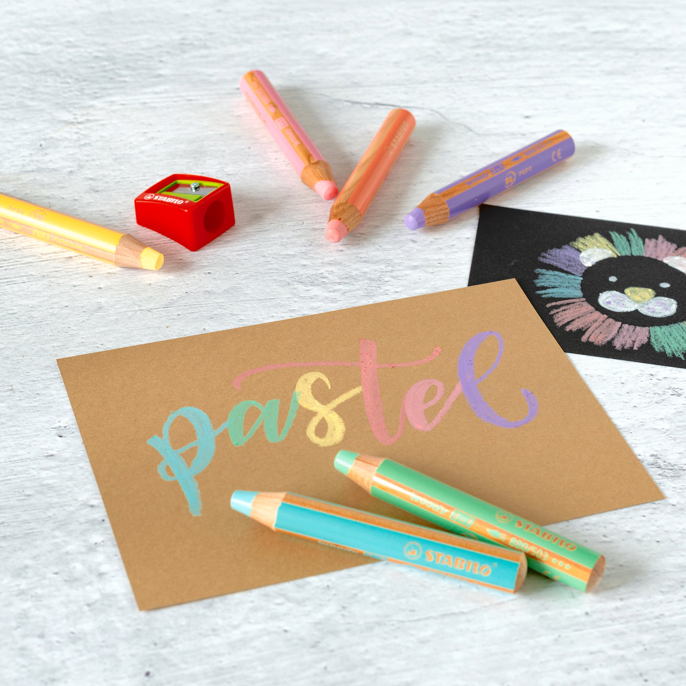 STABILO woody 3 in 1 Pastel Pencil Wallet of 6 + Sharpener