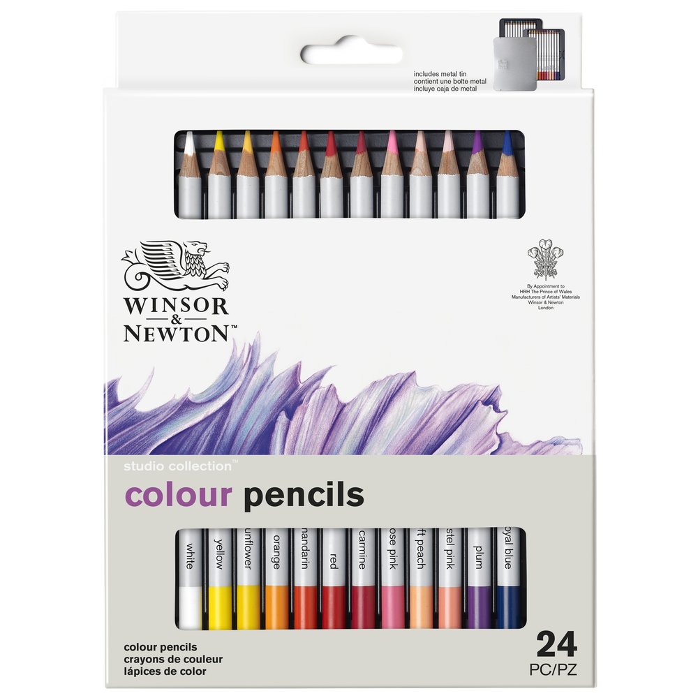 Winsor & Newton Studio Collection Coloured Pencils Assorted Tin of 24
