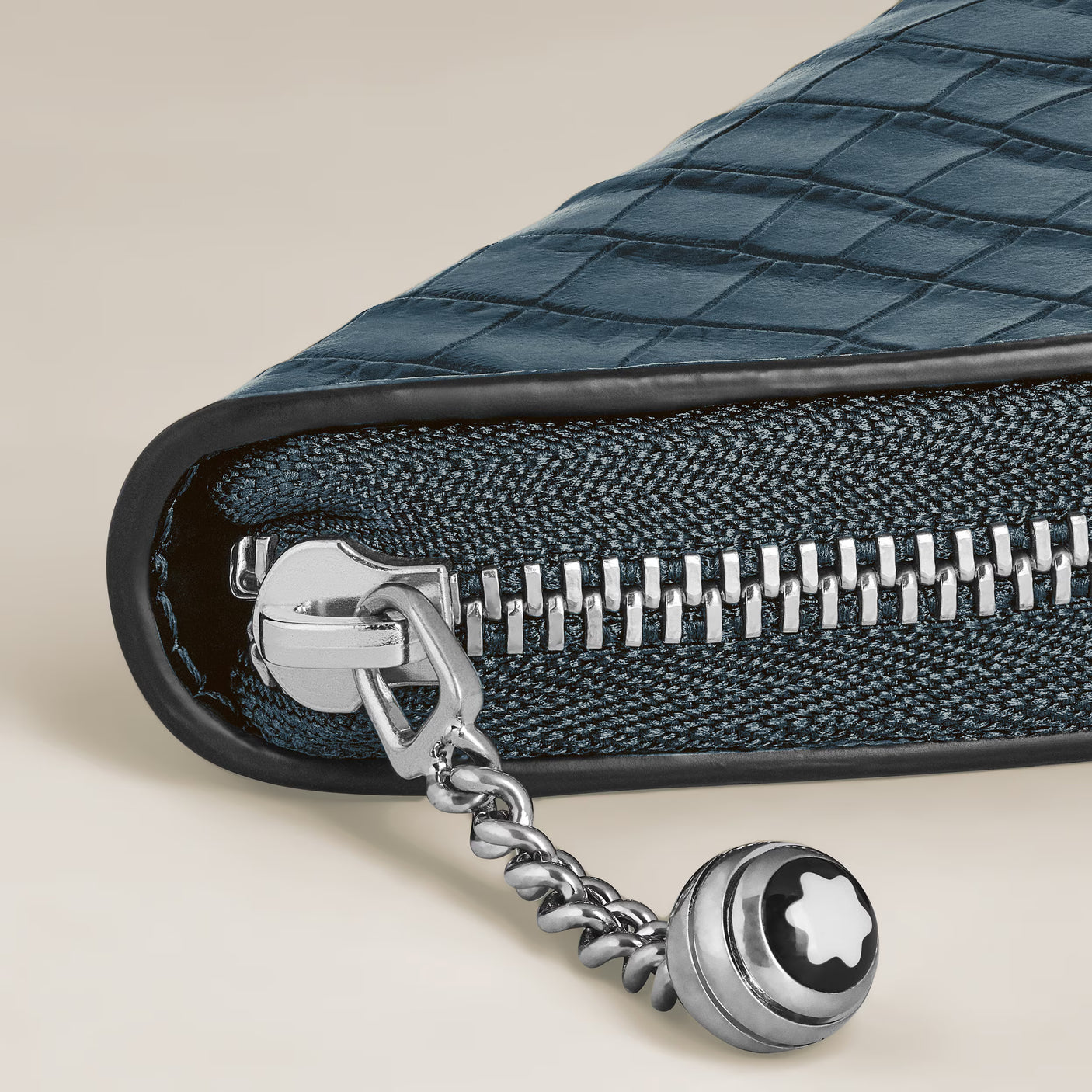 Montblanc Meisterstuck 1 Pen Pouch Blue Croco-embossed