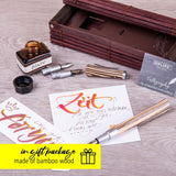 ONLINE Newood Calligraphy Fountain Pen Gift Set Nautral Wawa Wood