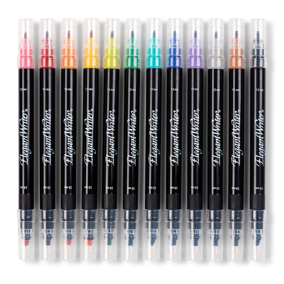 Speedball Elegant Writer Dual-Tipped Marker Set of 12