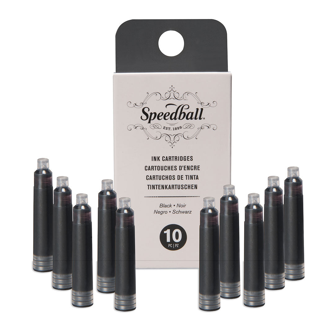 Speedball Fountain Pen Ink Cartridges Set Black