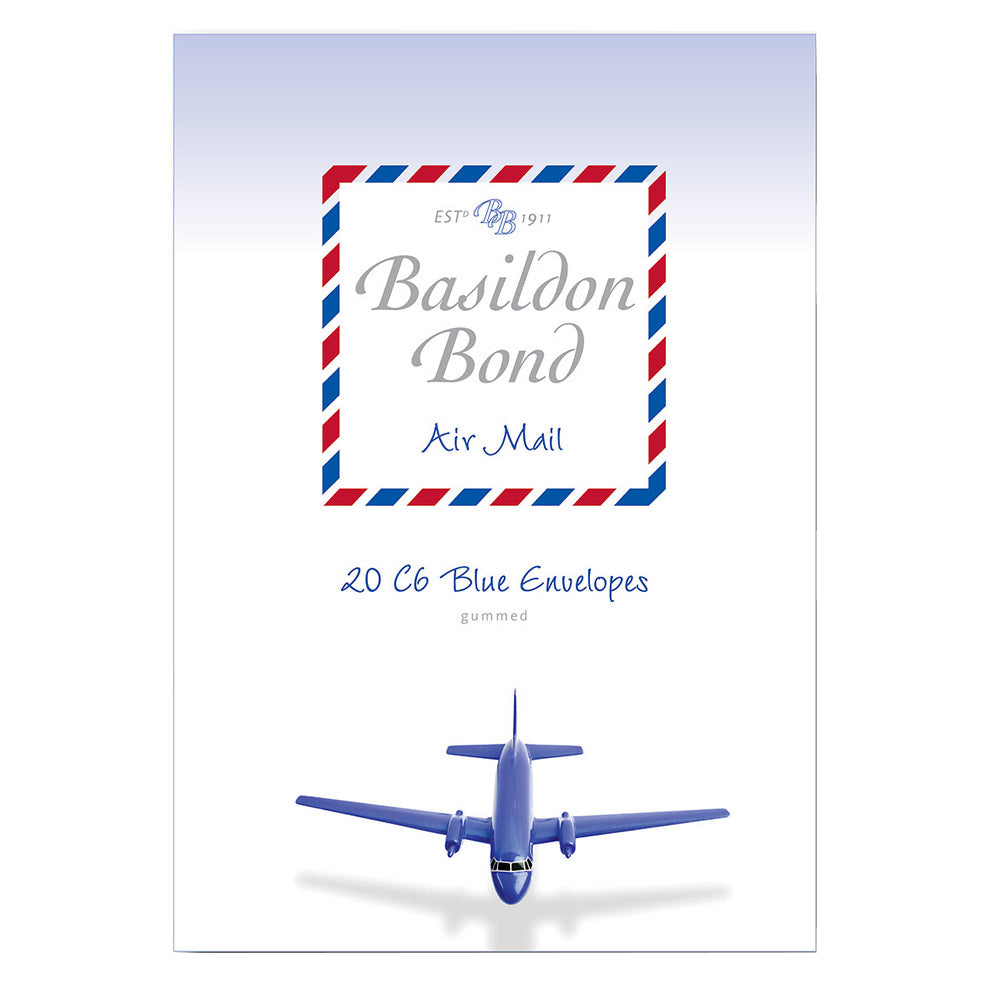 Basildon Bond Airmail Envelopes C6 70gsm Pack of 20 Blue