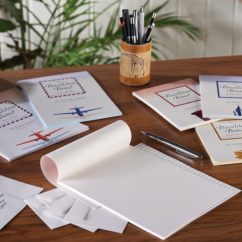 Basildon Bond Airmail Writing Paper A5 70gsm 40 Sheets Blue
