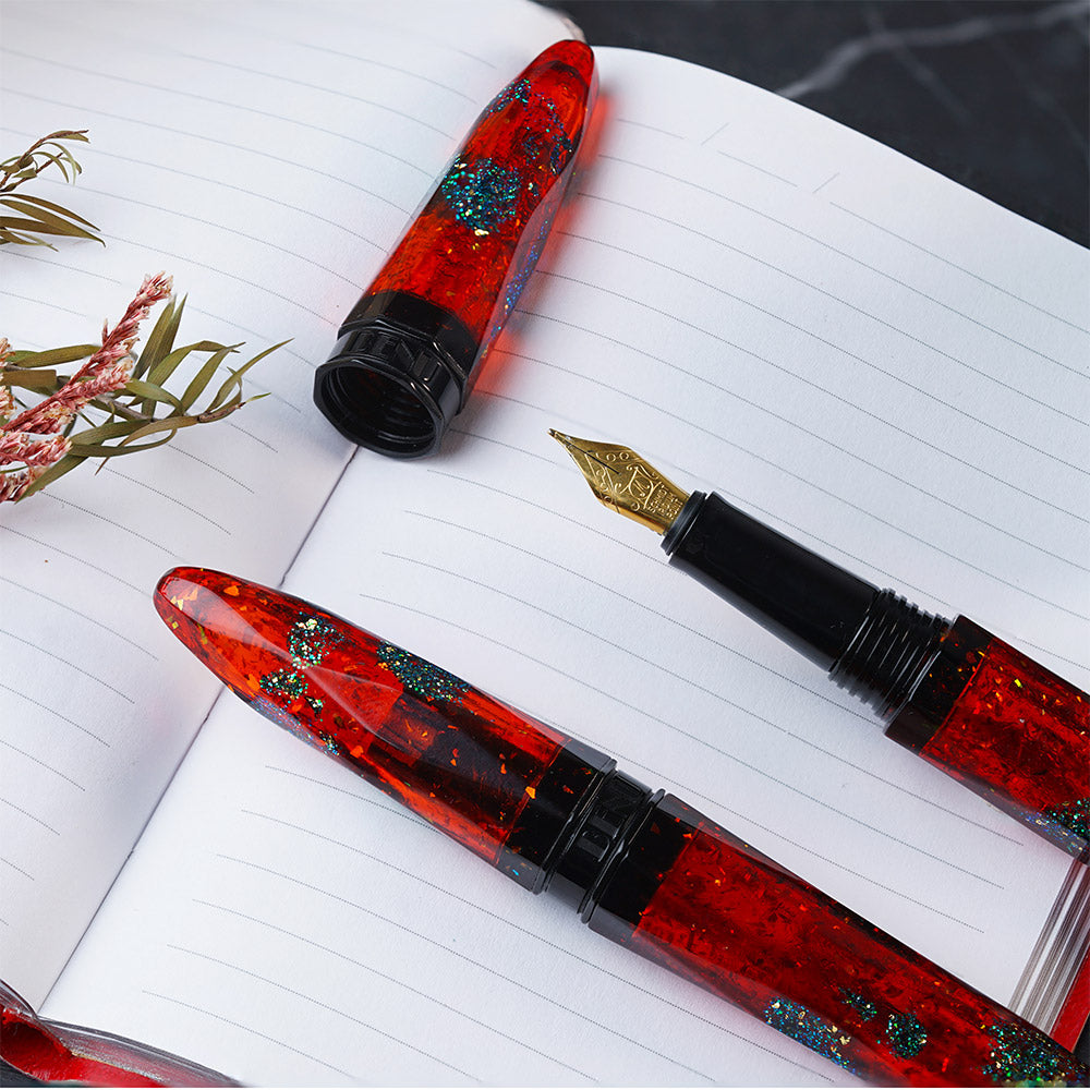 Benu Briolette Fountain Pen Ruby Forest