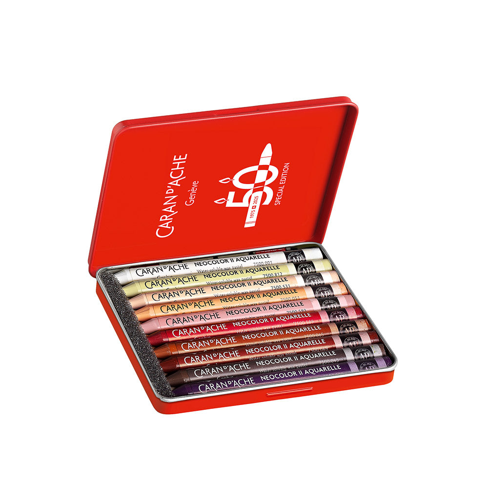 Caran d'Ache Neocolor II Water Soluble Wax Pastels 50 Years Special Ed