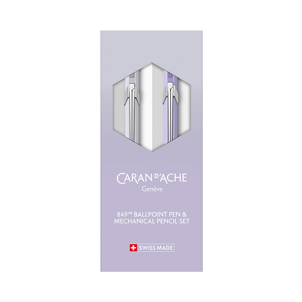 Caran d'Ache Special Edition 849 Ballpoint Pen & 844 Mechanical Pencil 0.5mm Set Blooming Lavender