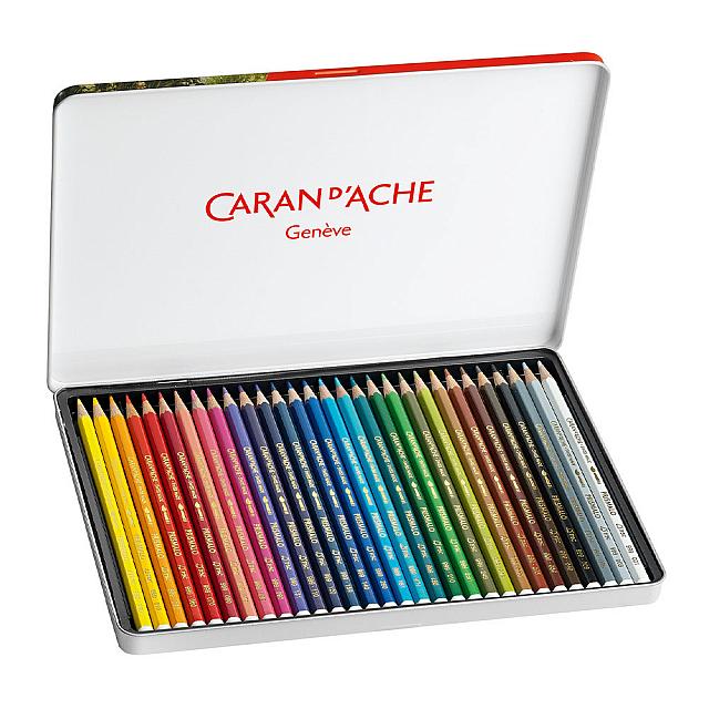 Caran d'Ache Prismalo Colouring Pencils Tin of 30 by Caran d'Ache at Cult Pens