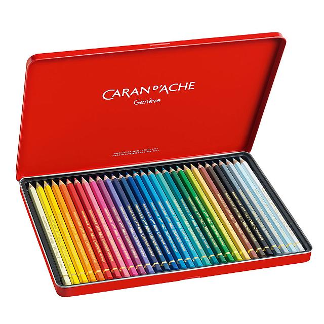 Caran d'Ache Pablo Artists Permanent Colour Pencil Assorted Tin of 30 by Caran d'Ache at Cult Pens