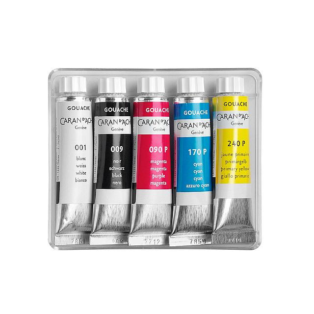 Caran d'Ache Gouache Studio Colour Tubes 10ml Set of 5 by Caran d'Ache at Cult Pens