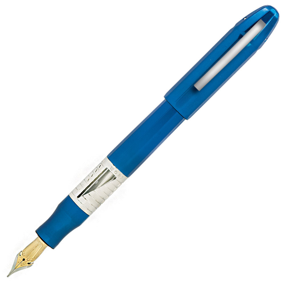 Conklin Nozac Classic Fountain Pen 125th Anniversary Edition Blue with Chrome Trim by Conklin at Cult Pens