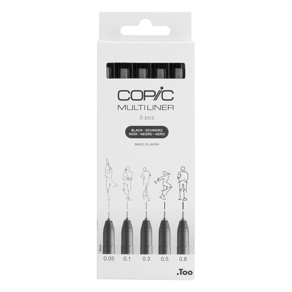 Copic MultiLiner Drawing Pen Set of 5 Black