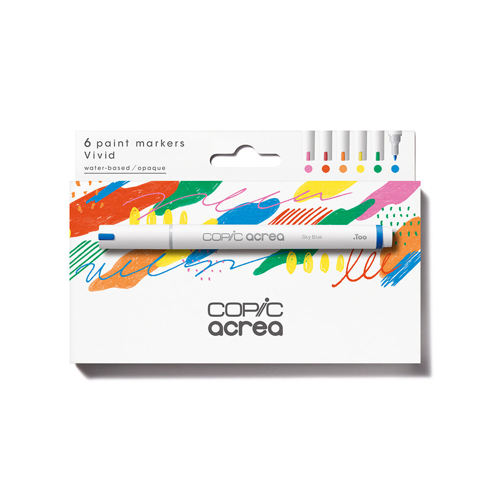 Copic Acrea Paint Marker Set of 6 Vivid Colours
