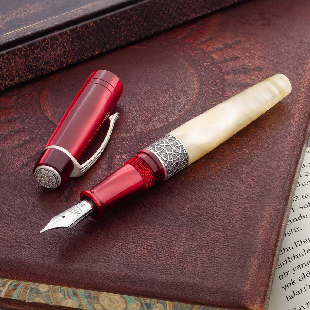 Cult Pens Exclusive Kilk Celestial Fountain Pen Red & Cream by Kilk at Cult Pens