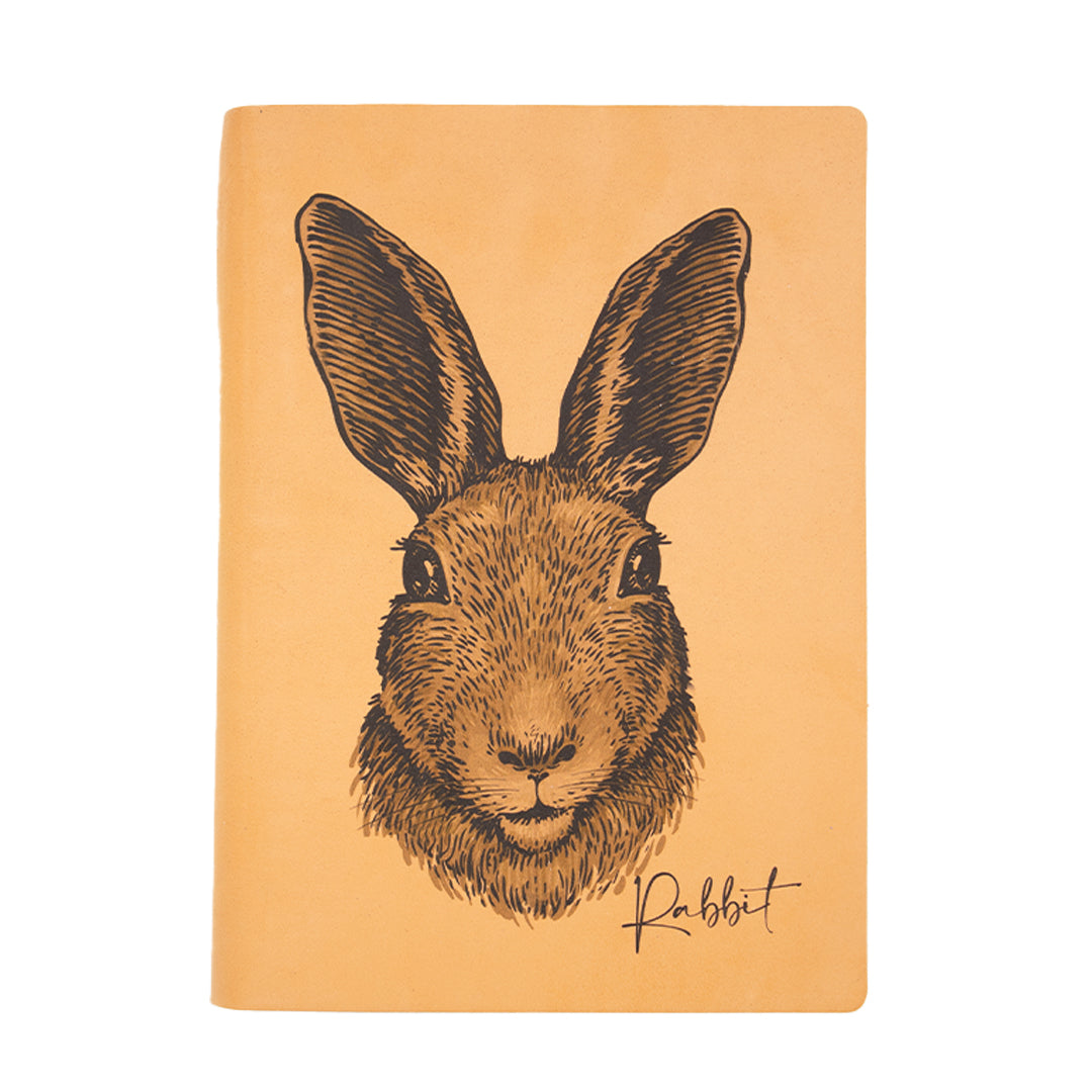 Diarpell Leather Rabbit Journal with Lined Ivory Pages