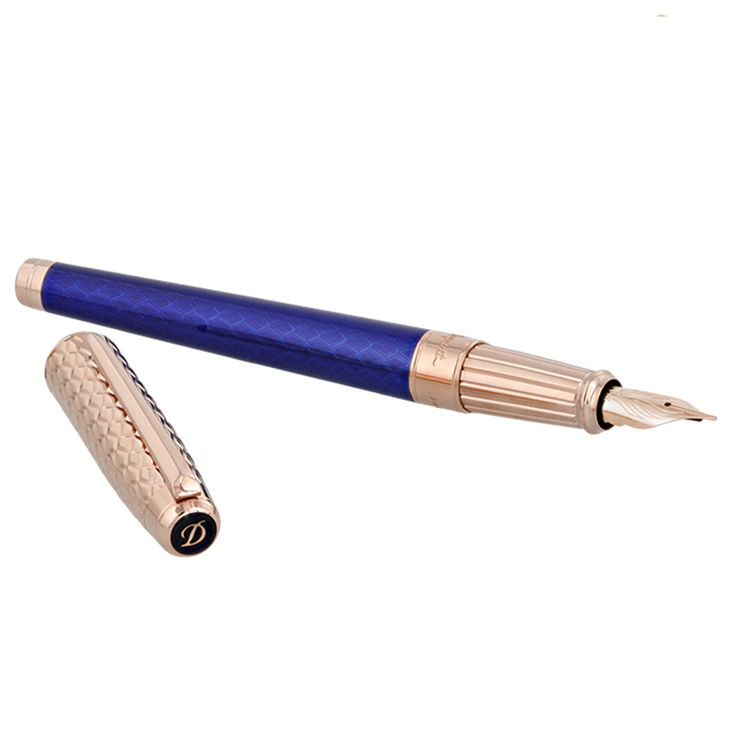 S.T. Dupont Line D Eternity Dragon Fountain Pen Blue