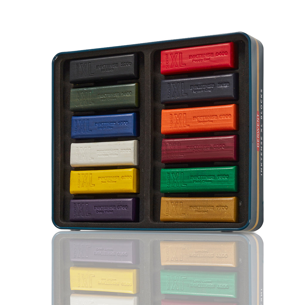 Derwent Inktense XL Colour Block Tin of 12 by Derwent at Cult Pens