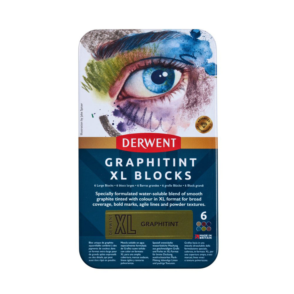 Derwent Graphitint XL Colour Block Tin of 6 by Derwent at Cult Pens