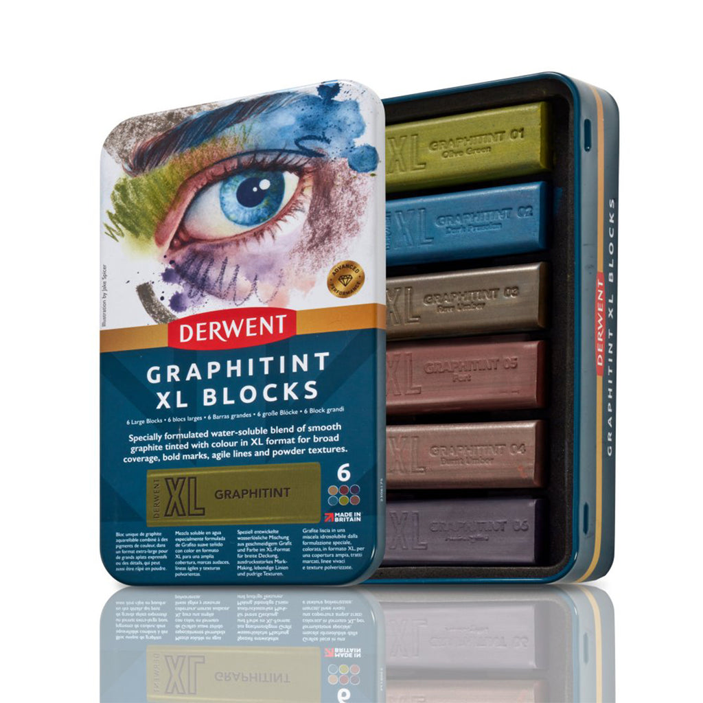 Derwent Graphitint XL Colour Block Tin of 6 by Derwent at Cult Pens