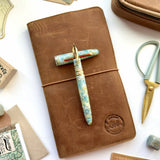 Esterbrook Estie Fountain Pen Sea Glass with Gold Trim Needlepoint Nib