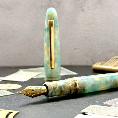Esterbrook Estie Fountain Pen Sea Glass with Gold Trim