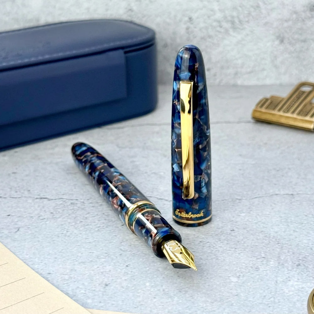 Esterbrook Estie Fountain Pen Nouveau Bleu with Gold Trim Custom Scribe Nib