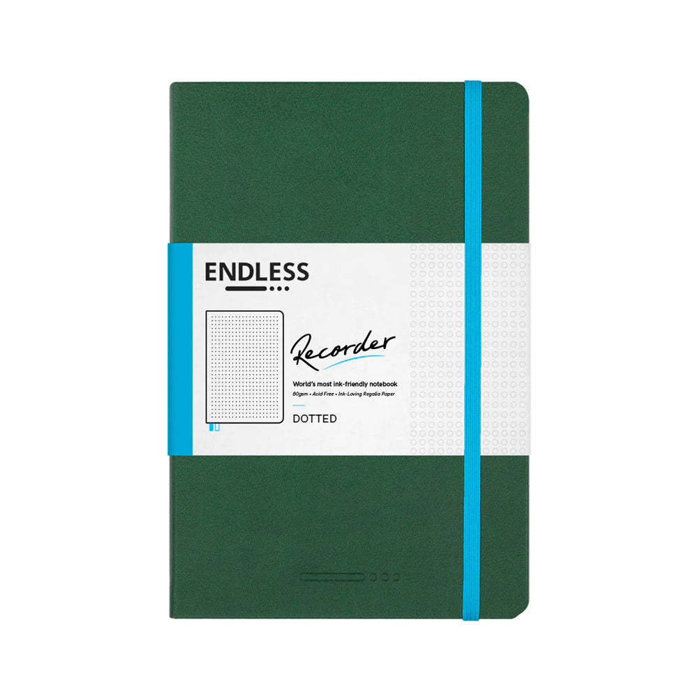 Endless Recorder Notebook A5 Forest Green by Endless at Cult Pens