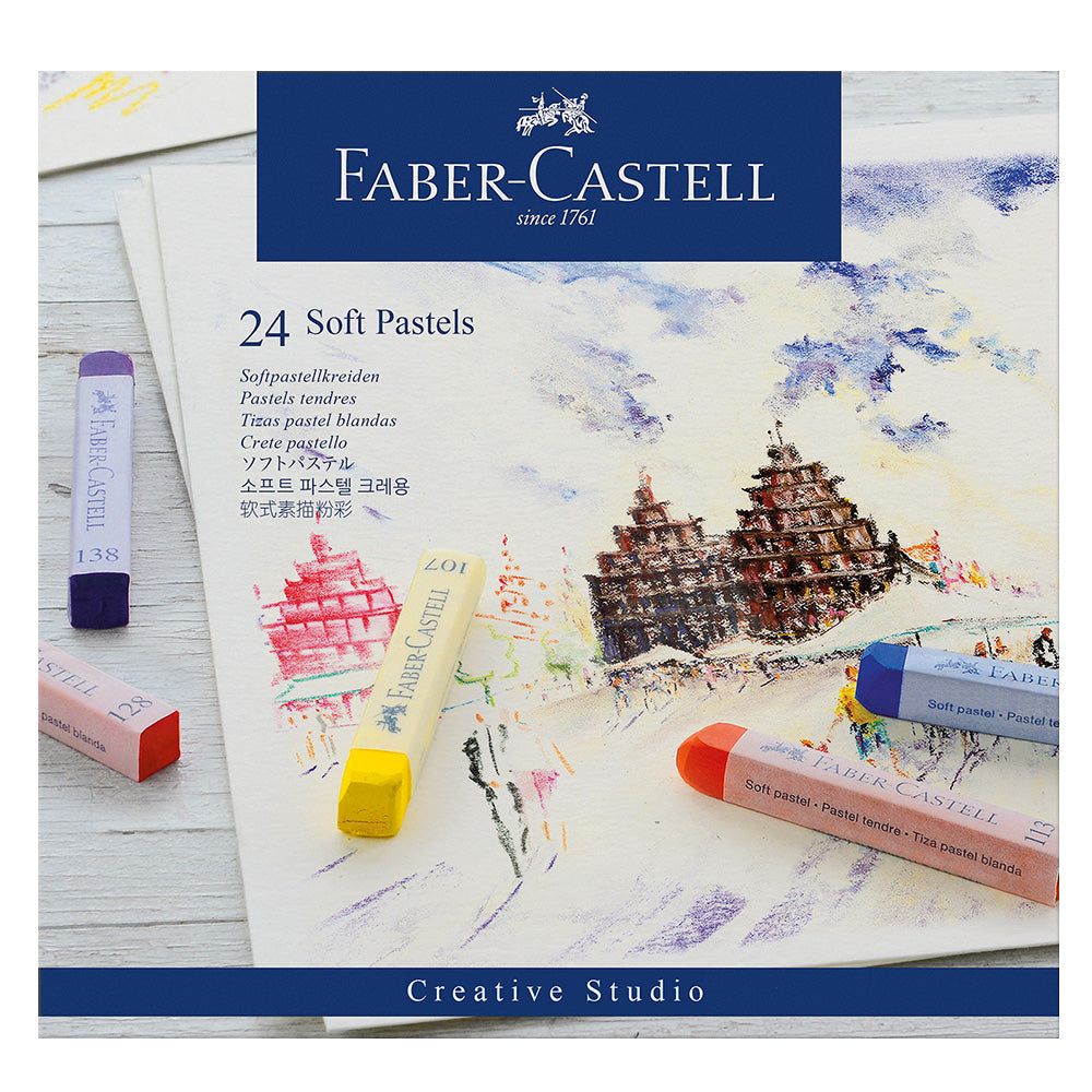 Faber-Castell Creative Studio Soft Pastels Box of 24 by Faber-Castell at Cult Pens