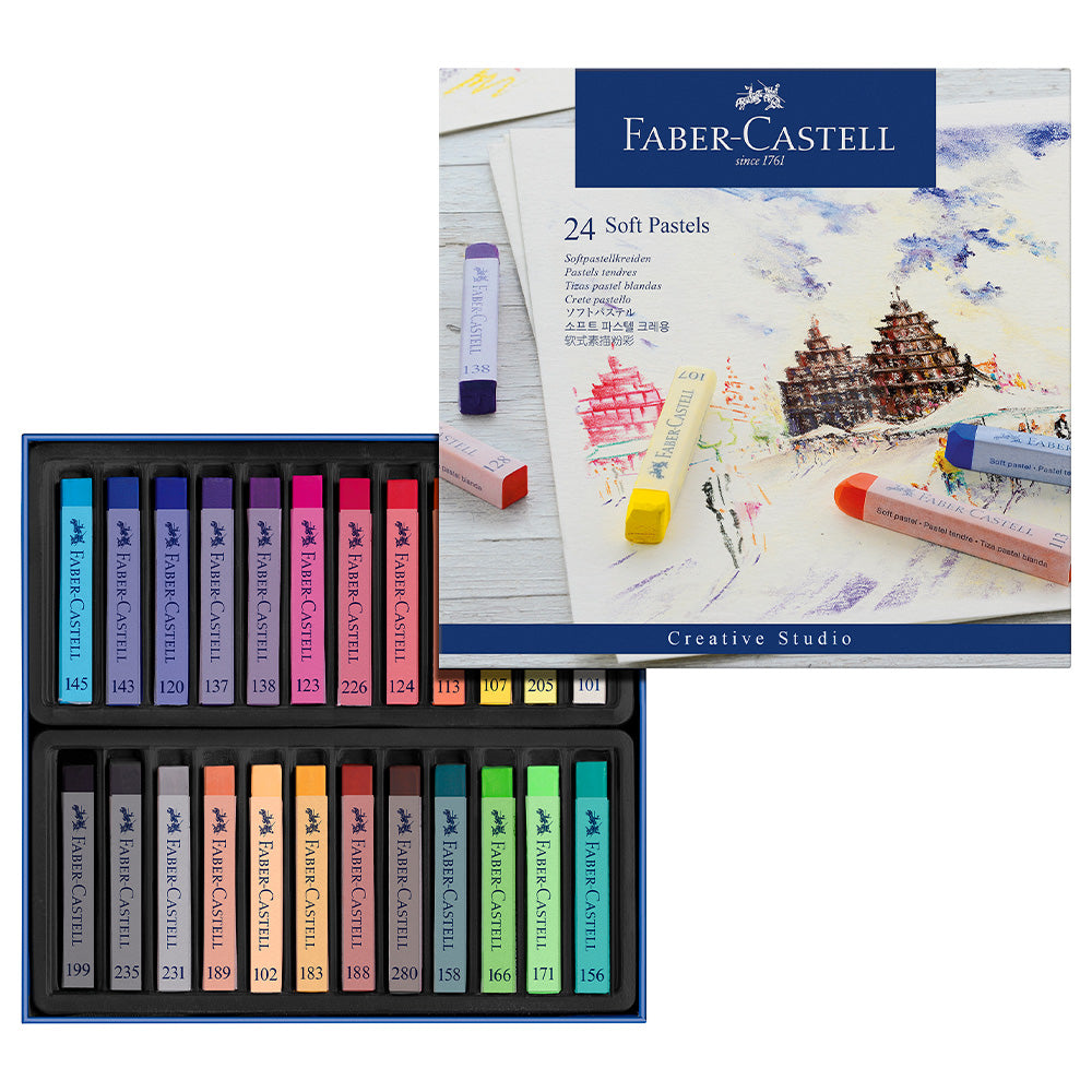 Faber-Castell Creative Studio Soft Pastels Box of 24 by Faber-Castell at Cult Pens