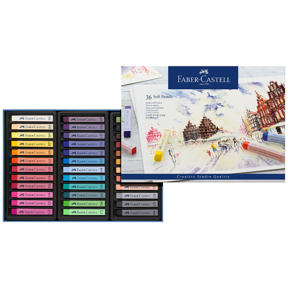 Faber-Castell Creative Studio Soft Pastels Box of 36 by Faber-Castell at Cult Pens