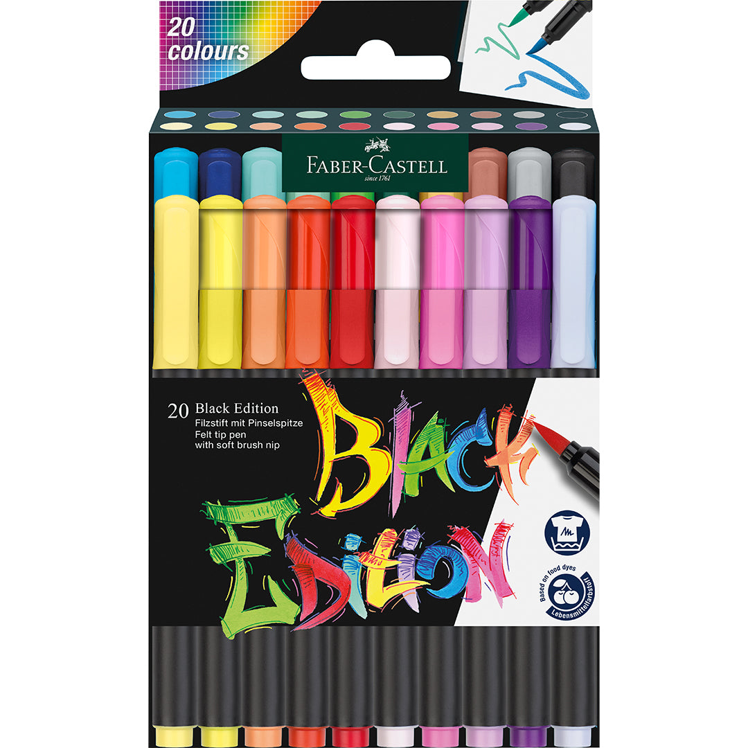 Faber-Castell Brush Pens Black Edition Set of 20