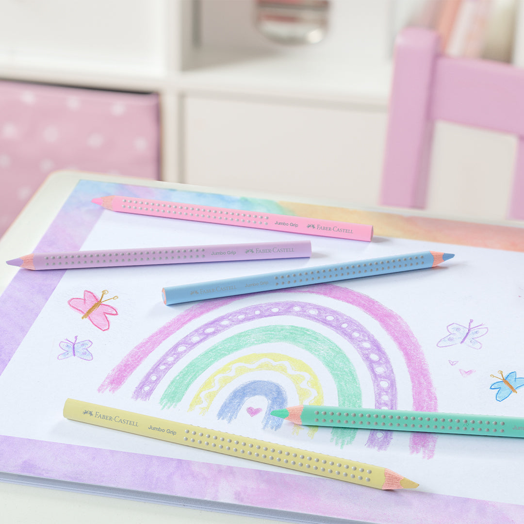 Faber-Castell Jumbo Grip Coloured Pencil Pastel Set of 5