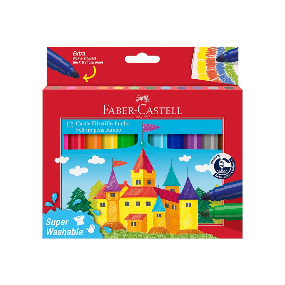 Faber-Castell Fibre-Tip Pen Jumbo Set of 12 Superwashable
