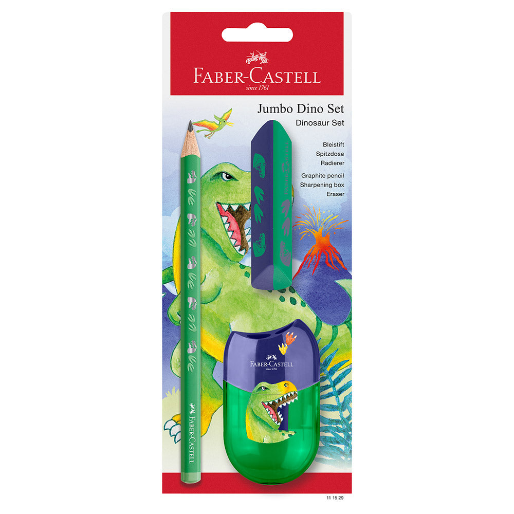 Faber-Castell Dinosaur Jumbo Grip Pencil and Accessories Set